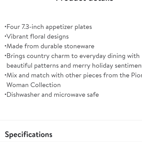 🎄 New Pioneer Woman Merry Meadow Assorted 7.3 Inch Appetizer Plates Set - Picture 9 of 10